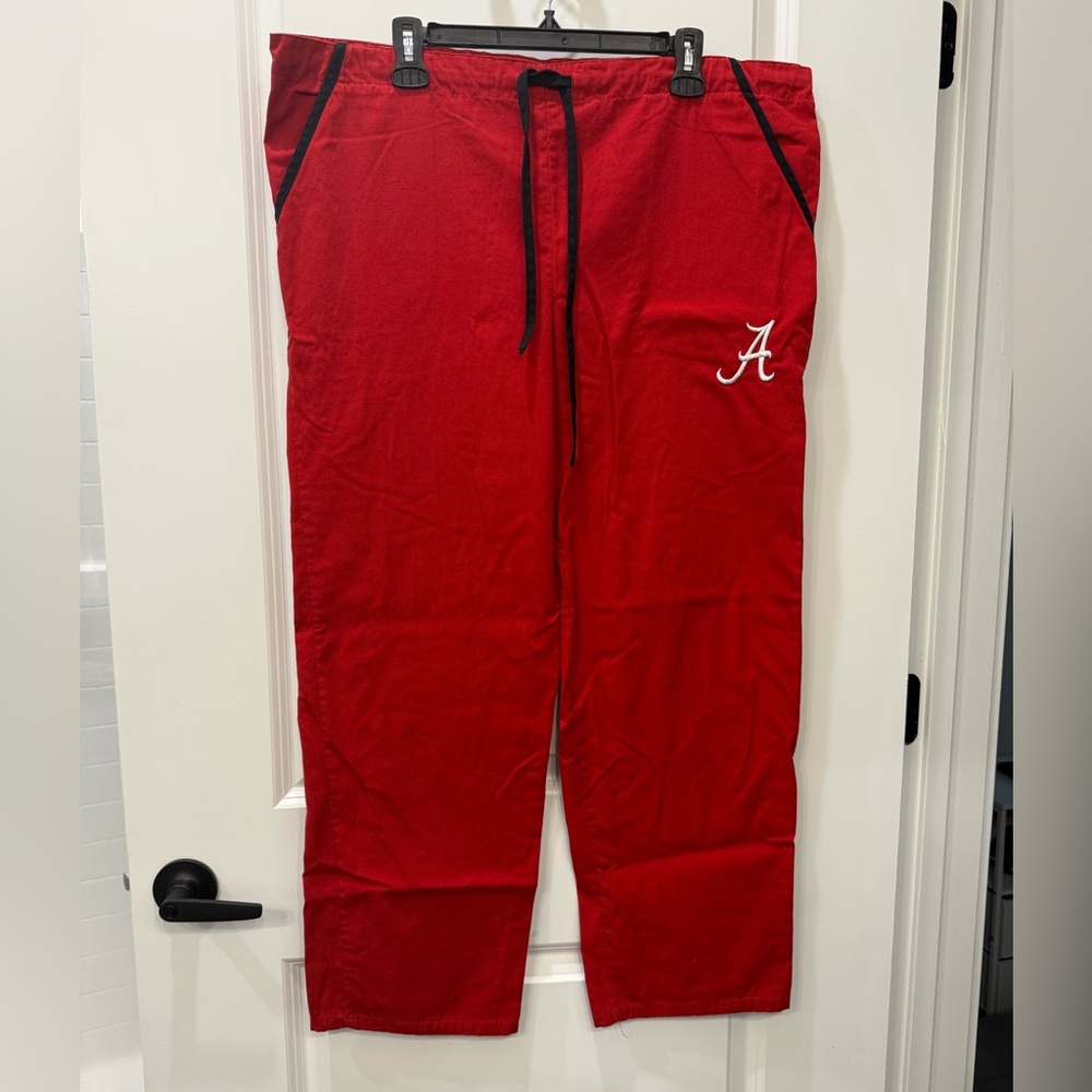 Alabama Crimson Red Medical Scrubs Pants with A Logo